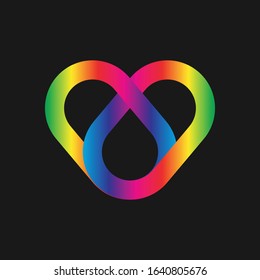 Heart Logo. Valentine Icon. Gradient Line Symbol. Colorful.