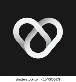 Heart Logo. Valentine Icon. Gradient Line Symbol. White.