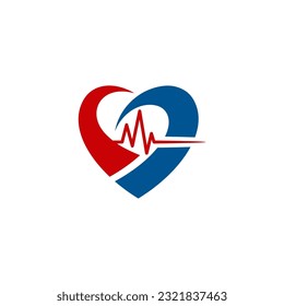 Heart Logo Vector Design Medical Modern and Colorful
