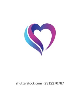 Heart Logo Vector Design Modern and Colorful