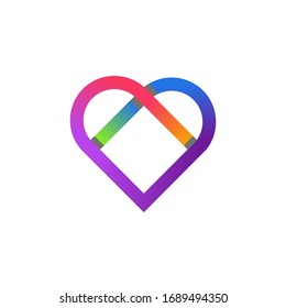 Heart logo vector design. Valentines day and love icon symbol. Eps10