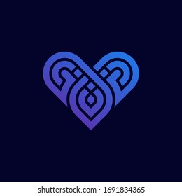 Heart logo vector design. Valentines day and love icon symbol. Eps10