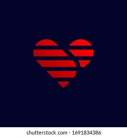 Diseño vectorial de logotipo cardíaco. Símbolo del icono de San Valentín y amor. Eps10