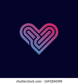 Heart logo vector design. Valentines day and love icon symbol. Eps10