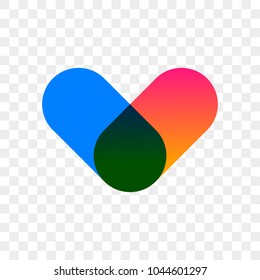 Heart logo vector icon abstract vector color design. Isolated modern heart symbol for cardiology pharmacy medicine and medical center or web social net application