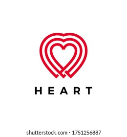 Herz-Logo-Vektorgrafik-Umriss für monoline Stilrichtung