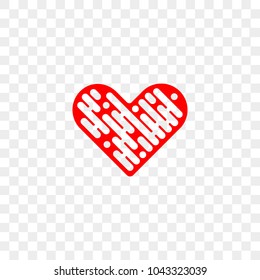 Heart logo vector icon. Isolated modern heart symbol for cardiology pharmacy and medical center. Valentine love or wedding greeting card fashion design for web social net application