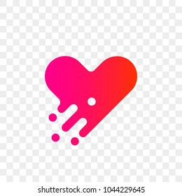 Heart logo vector icon. Isolated modern heart symbol for cardiology pharmacy and medical center. Valentine love or wedding greeting card fashion design for web social net application