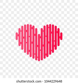 Heart logo vector icon. Isolated modern heart symbol for cardiology medical center or charity, Valentine love or wedding greeting card fashion design for web social net application