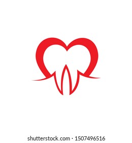 HEART LOGO VECTOR ILUSTRATION TEMPLATE