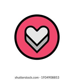 Vector de logotipo cardíaco, ilustración de símbolo de amor, marca logarítmica de estilo caricatura