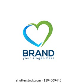 Heart logo vector on white background