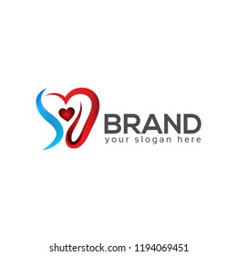 Heart logo vector on white background