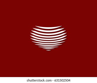 Heart Logo vector symbol. Valentines day ribbon logotype. Abstract line medical health logo icon design