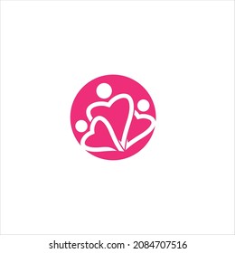 heart logo vector template people
