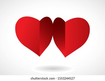 Heart Logo Vector For Valentine Day - Isolated On Gray Background - Vector Illustration. Heart Icon For Wedding, Label, Banner, Symbol, Love Icon And Logo Design. Modern Heart Logo. Love Icon