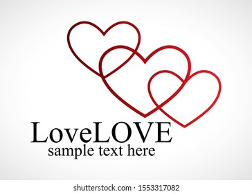 Heart Logo Vector For Valentine Day - Isolated On Gray Background - Vector Illustration. Heart Icon For Wedding, Label, Banner, Symbol And Logo Design