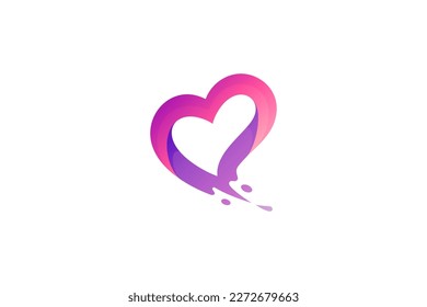 heart logo with water splash effect