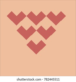 Heart logo  which consists of isolated elements. Modern style with ethnic elements in heart logo. Can be used as print, wallpaper, cards, valentine cards, logo, background and etc.