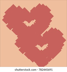 Heart logo  which consists of isolated elements. Modern style with ethnic elements in heart logo. Can be used as print, wallpaper, cards, valentine cards, logo, background and etc.