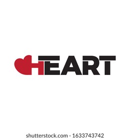 Heart logotype. Lettering vector design