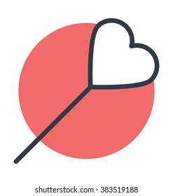 Heart Lollipop Colored Vector Icon