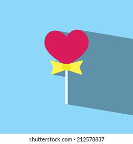 heart Lollipop flat icon  vector illustration eps10