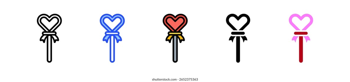 Heart Lollipop Icon Collection With Multiple Styles