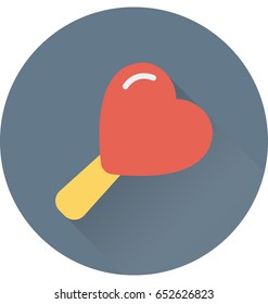 Heart Lollipop Vector Icon