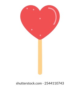 Heart lollipop vector illustration, Love lollipop