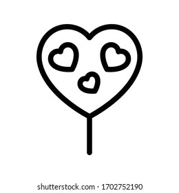 heart lollipop vector thin line icon 