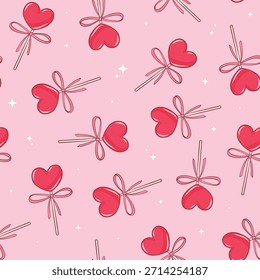 Coração pirulito doodles padrão sem costura para papéis de parede, fundos, impressões têxteis, scrapbooking, papelaria, papéis de embalagem, etc. EPS 10