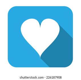 Heart - long shadow flat icon, EPS 10 vector