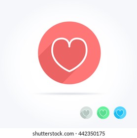 Heart Long Shadow Icon