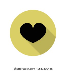 a heart long shadow icon. Simple glyph, flat vector of web icons for ui and ux, website or mobile application
