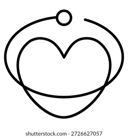 Icono de Bucle de corazón con estilo de contorno y base perfecta de píxeles. Conveniente para el diseño del Sitio web, el logotipo, el App y el UI. Basado en el tamaño del icono en general, por lo que se puede reducir.