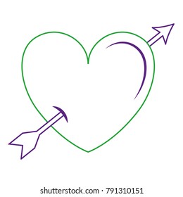 heart love with arrow card