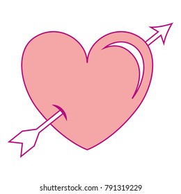 heart love with arrow card