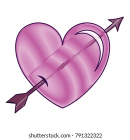 heart love with arrow card