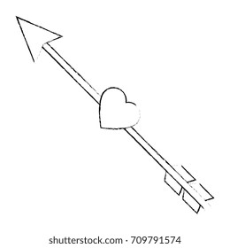 heart love with arrow decorative frame