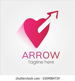 Heart Love Arrow logo icon template - EPS10 