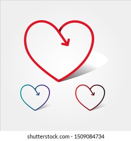 Heart Love Arrow logo icon template - EPS10 