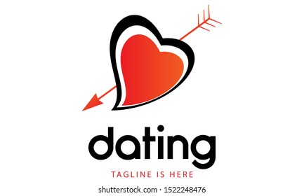 Heart Love Arrow logo icon template