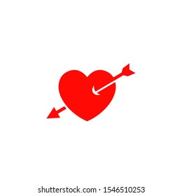 Heart Love And Arrow Logo Vector Design Icon Illustration