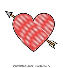 heart love with arrow romantic icon