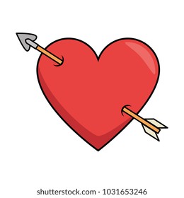 heart love with arrow romantic icon