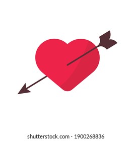 heart love with arrow valentines day icon vector illustration design