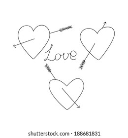 Heart, love, arrow. Vector illustration.