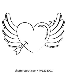 Heart Love Arrow Wings Stock Vector (Royalty Free) 791298001 | Shutterstock
