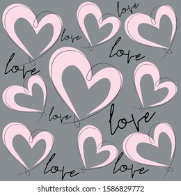 Heart, love, art, background, vector illustration